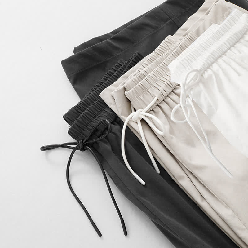 Nimara Ritual Summer Casual Minimalist Drawstring Solid Cotton Ankle Pants Women's Harem Pants With Pocket