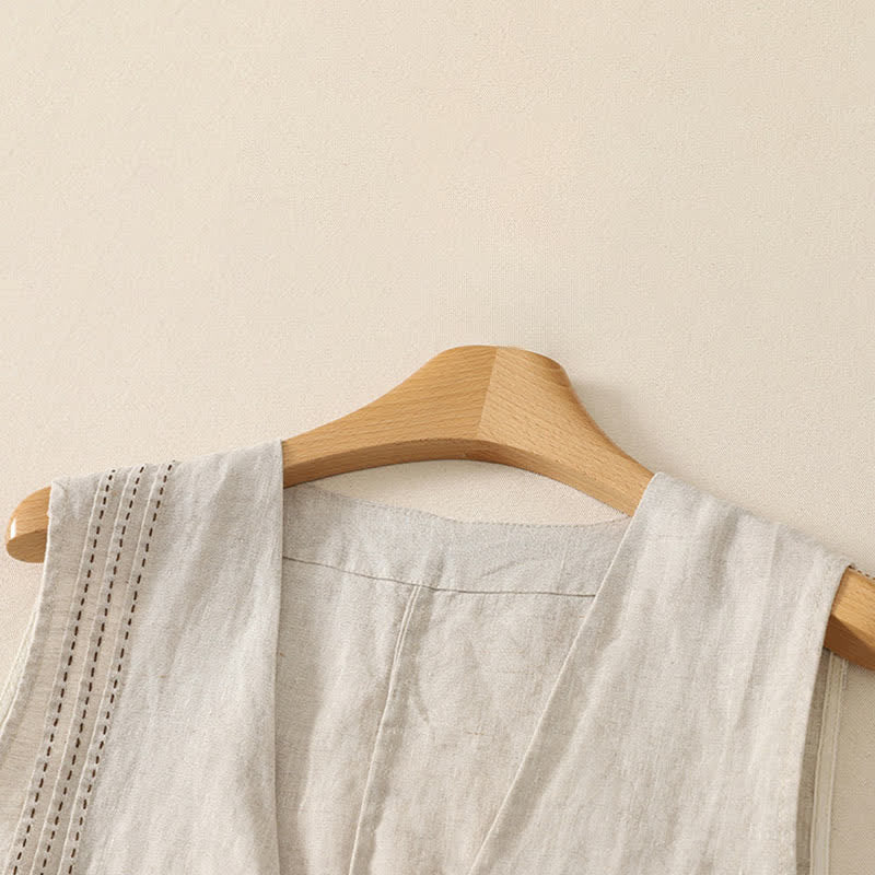 Nimara Ritual Summer Casual Minimalist Button-Up Solid Women's Sleeveless Shirts Tank Top
