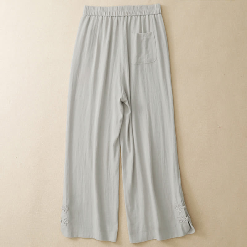 Nimara Ritual Summer Casual Embroidery Solid Cropped Pants Women's Harem Pants With Pocket
