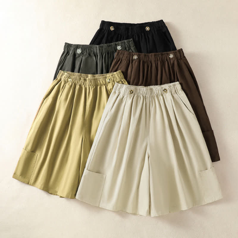Nimara Ritual Summer Casual Minimalist Solid Women's Shorts With Pocket