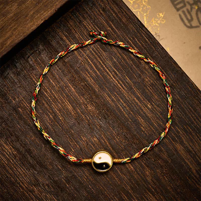 Nimara Ritual Hand-Woven Yin Yang Colorful Thin Cord String Protection Braided Bracelet