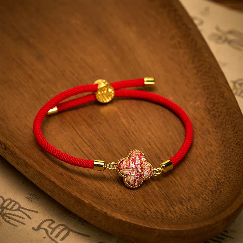 Nimara Ritual Red String Song Brocade Four-leaf Clover Luck Bracelet