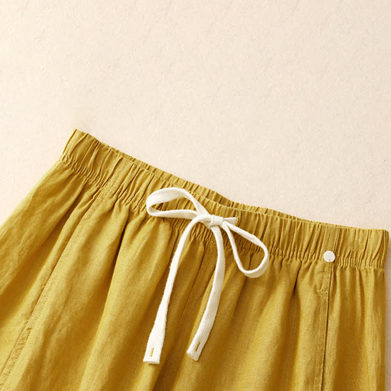 Nimara Ritual Summer Casual Minimalist Drawstring Solid Ankle Pants Women's Straight Leg Pants With Pocket