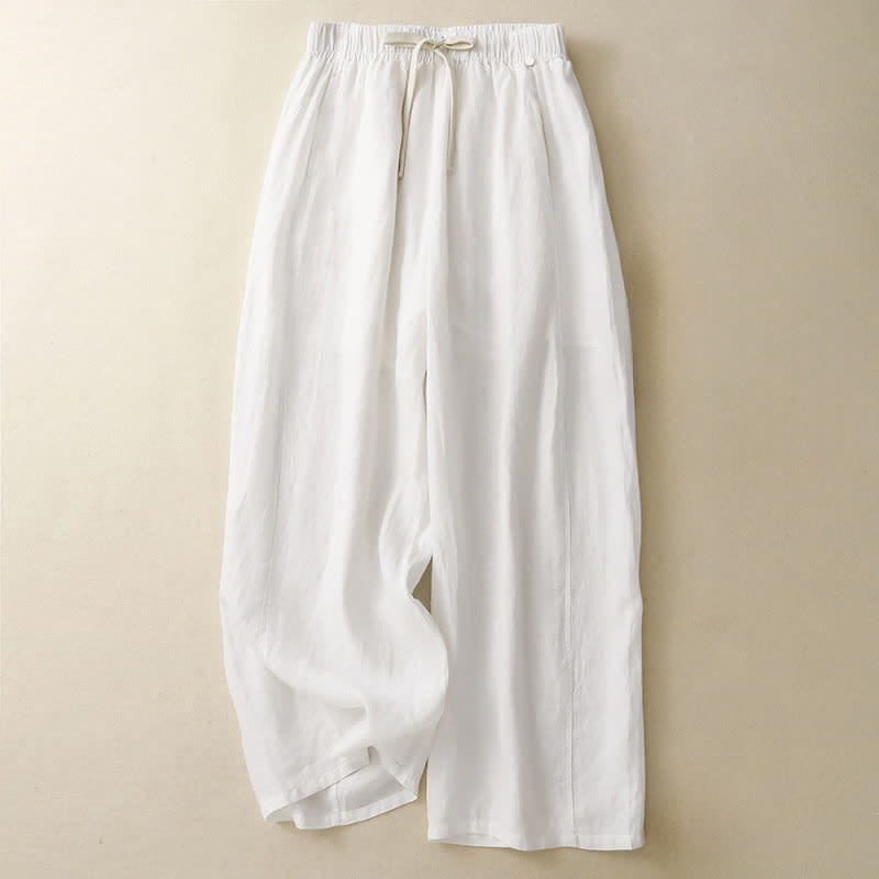 Nimara Ritual Summer Casual Minimalist Drawstring Solid Ankle Pants Women's Straight Leg Pants With Pocket
