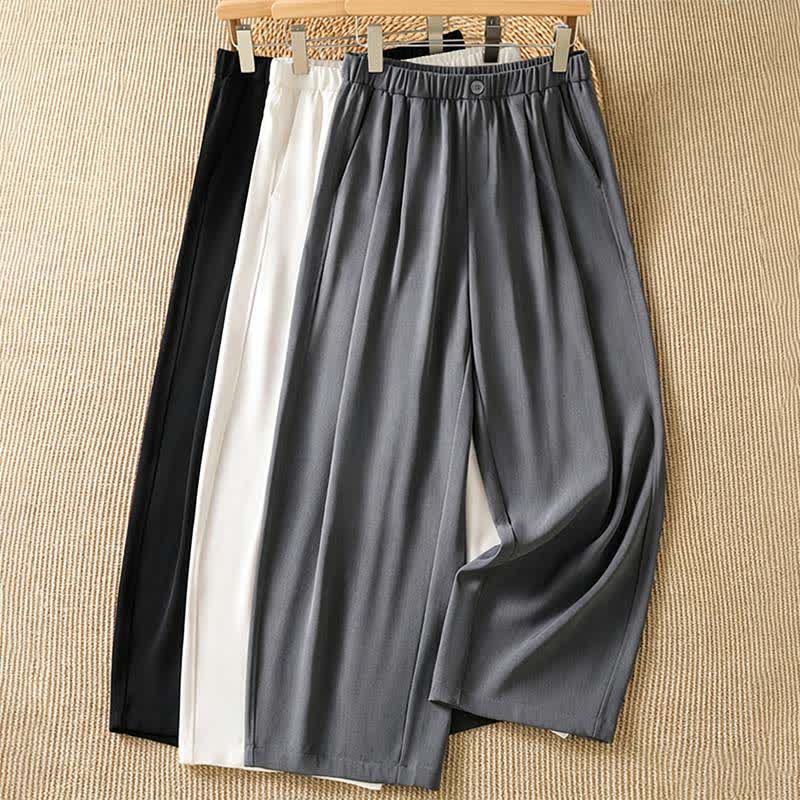 Nimara Ritual Summer Casual Minimalist Solid Cropped Pants Women's Harem Pants With Pocket