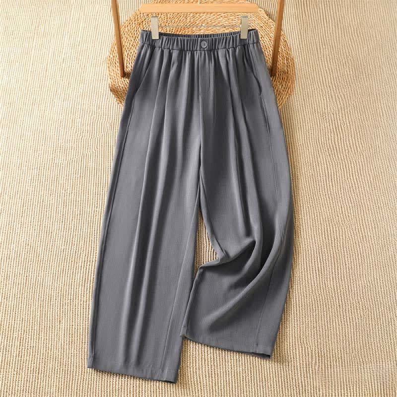 Nimara Ritual Summer Casual Minimalist Solid Cropped Pants Women's Harem Pants With Pocket