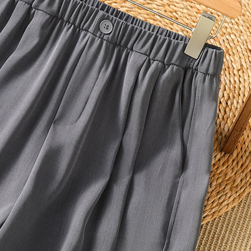 Nimara Ritual Summer Casual Minimalist Solid Cropped Pants Women's Harem Pants With Pocket