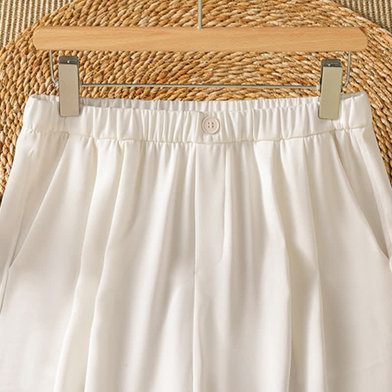 Nimara Ritual Summer Casual Minimalist Solid Cropped Pants Women's Harem Pants With Pocket