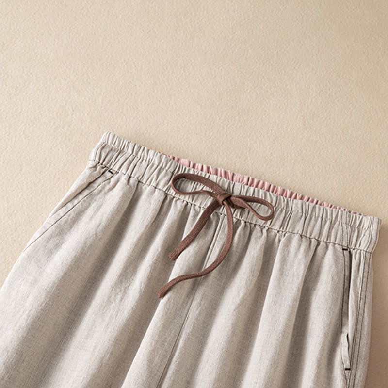 Nimara Ritual Summer Casual Minimalist Drawstring Solid Ankle Pants Women's Harem Pants With Pocket