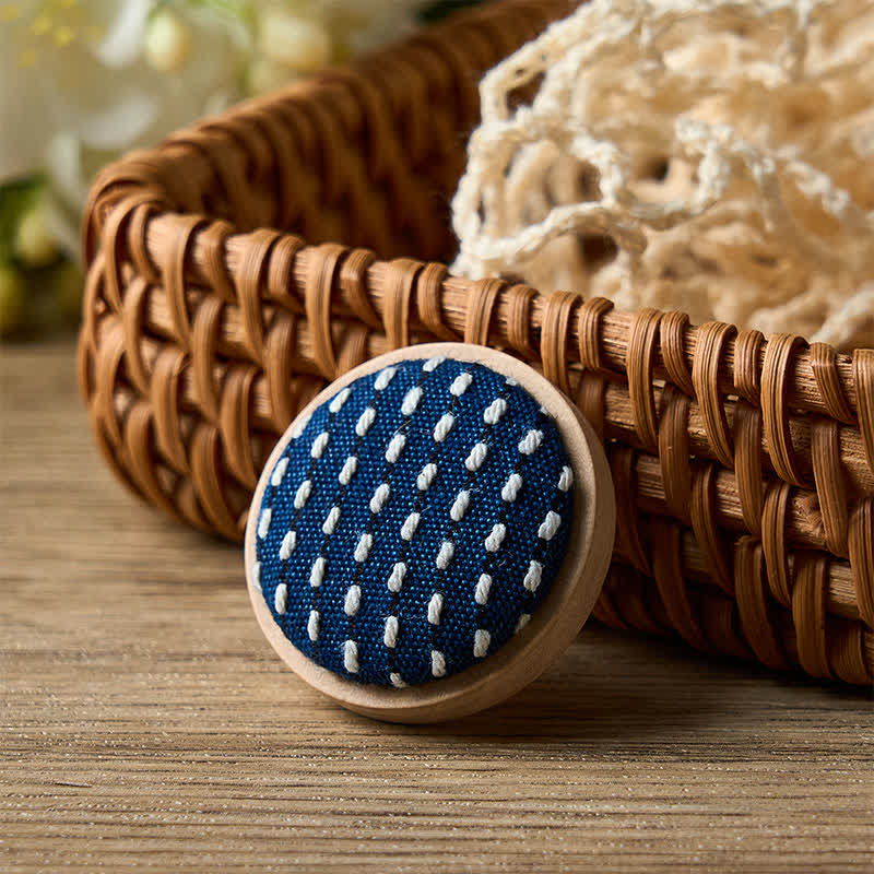 Nimara Ritual Handmade Fabric Flower Grounding Round Brooch