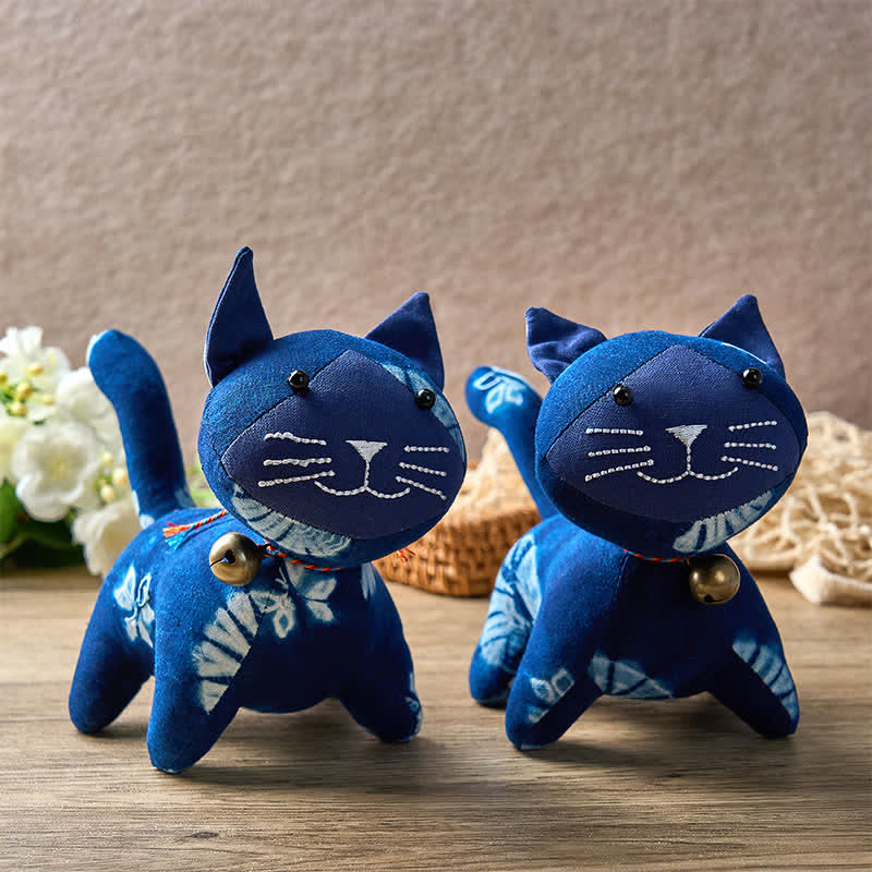 Nimara Ritual Handmade Tie Dye Cotton Cat Decor with Bell
