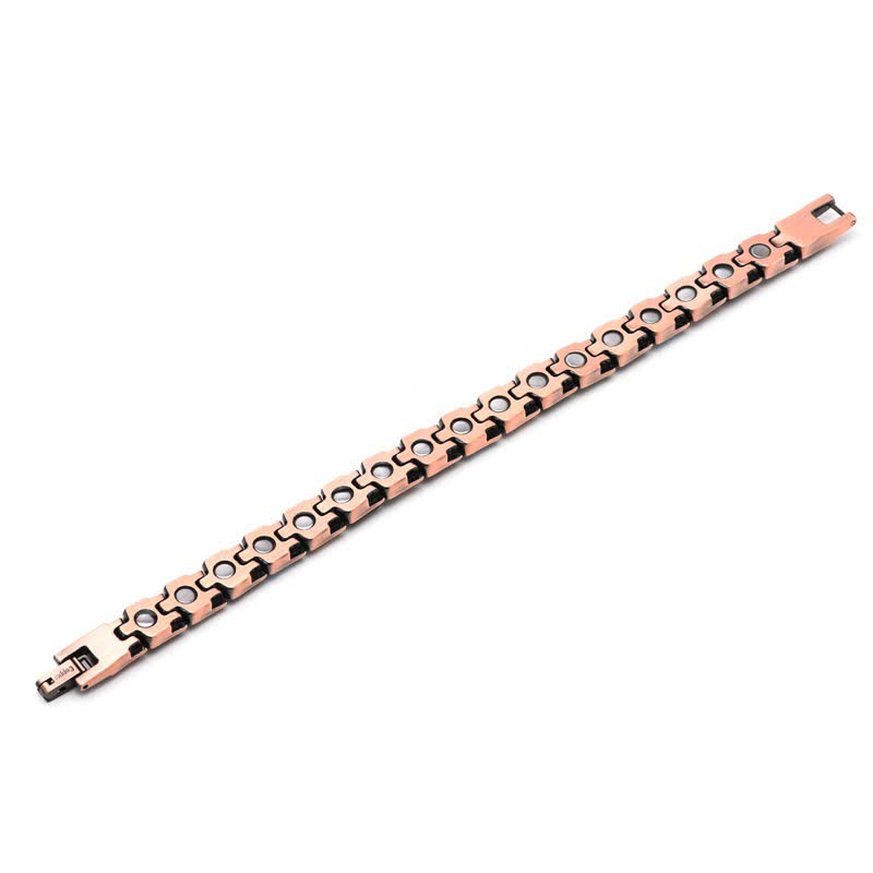 Nimara Ritual Vintage Copper Inlaid Turquoise Balance Magnetic Bracelet