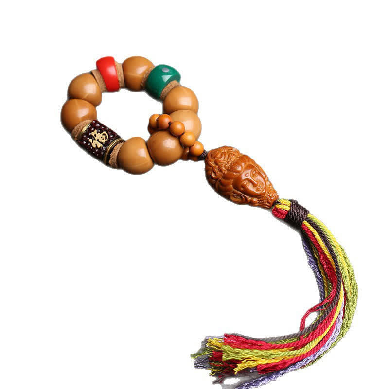 Nimara Ritual Bodhi Seed Avalokiteshvara Fu Character Peace Tibetan Colorful Tassel Tactile Meditation Beads Decorations