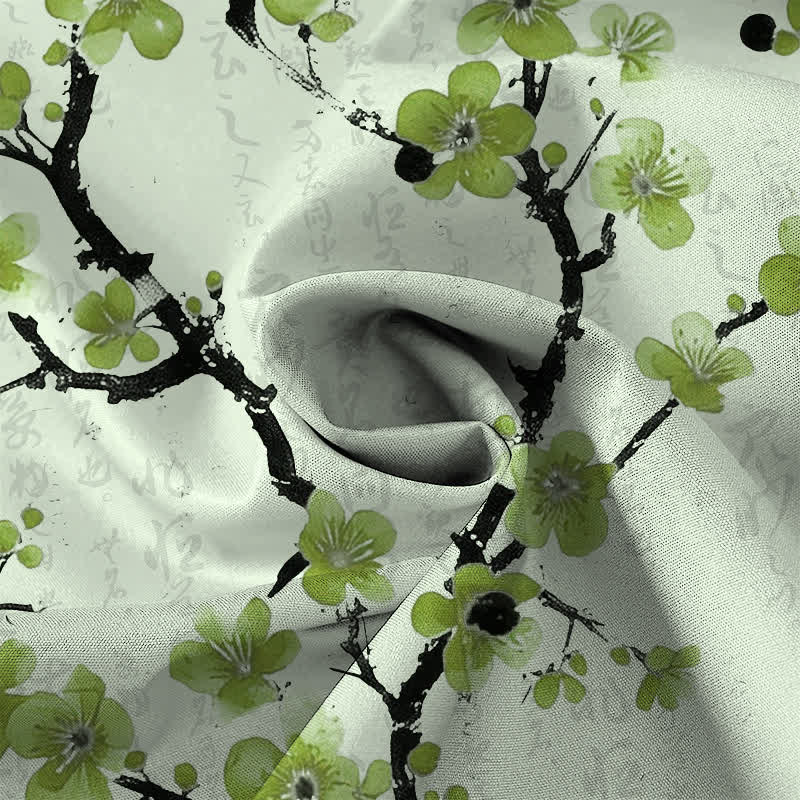 Nimara Ritual Red Plum Blossom Branch Pattern Buttons Wrinkle-resistant Men's Short Sleeve Shirt