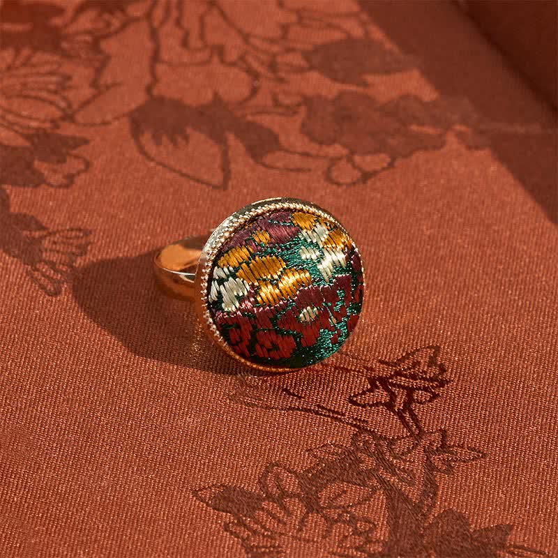 Nimara Ritual Song Brocade Embroidered Round Elegance Ring