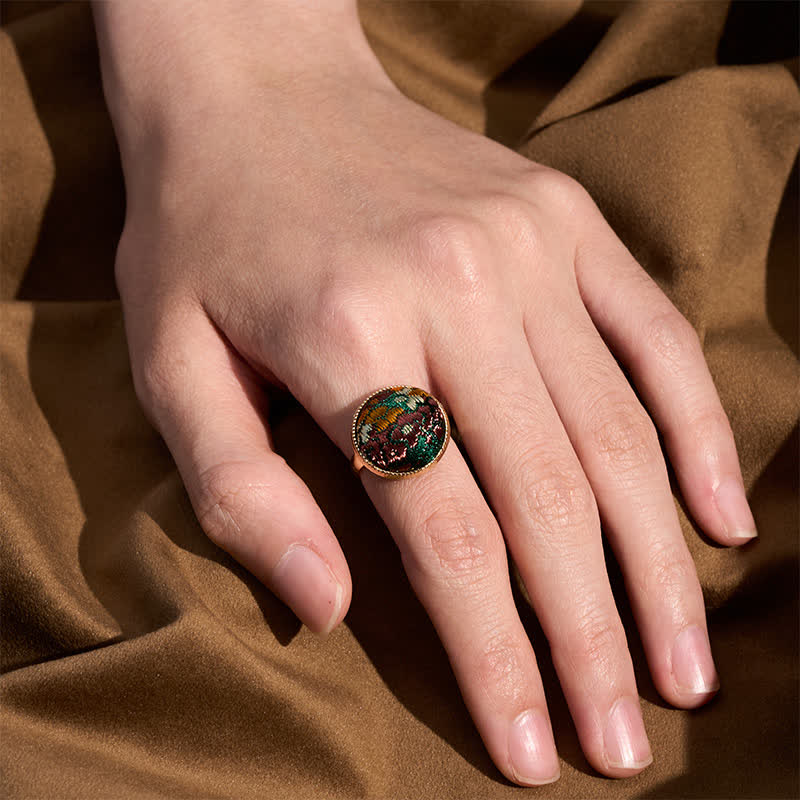 Nimara Ritual Song Brocade Embroidered Round Elegance Ring