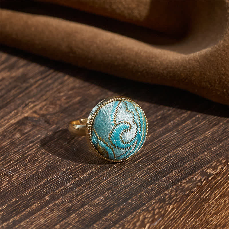 Nimara Ritual Song Brocade Embroidered Round Elegance Ring