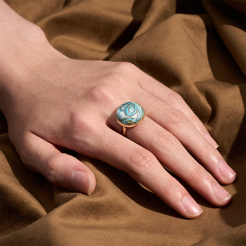 Nimara Ritual Song Brocade Embroidered Round Elegance Ring