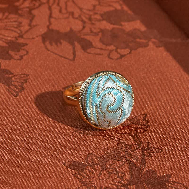 Nimara Ritual Song Brocade Embroidered Round Elegance Ring
