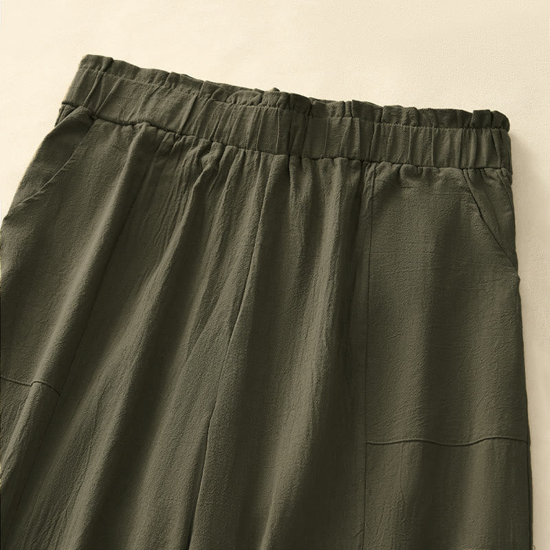 Nimara Ritual Spring Summer Casual Minimalist Solid Drawstring Long Pants Women's Straight Leg Pants With Pockets