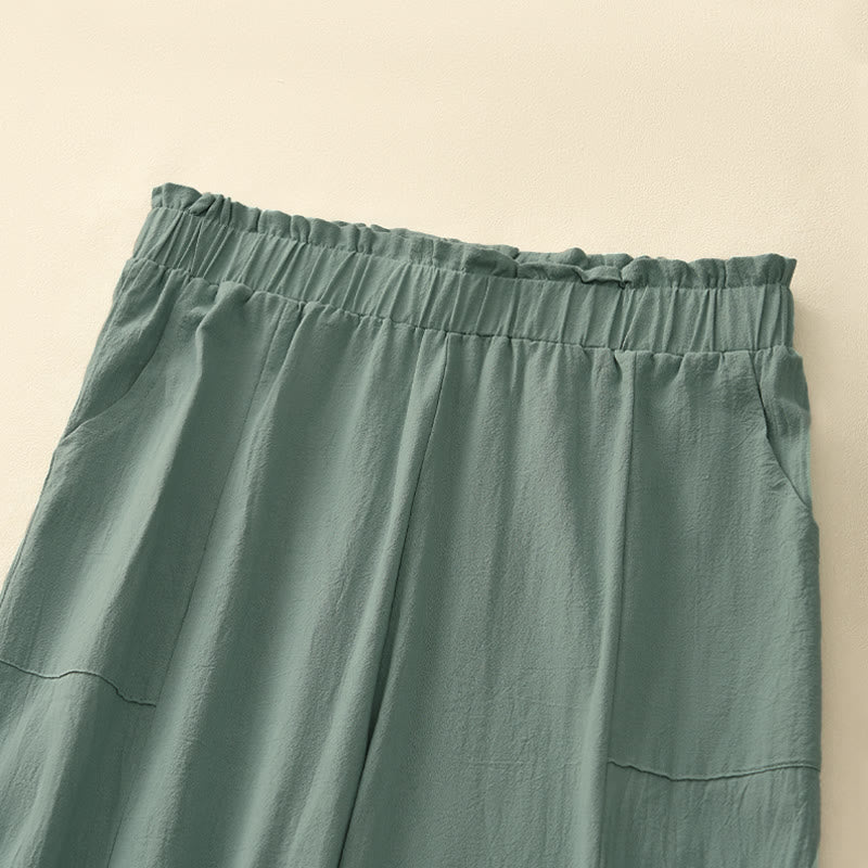 Nimara Ritual Spring Summer Casual Minimalist Solid Drawstring Long Pants Women's Straight Leg Pants With Pockets