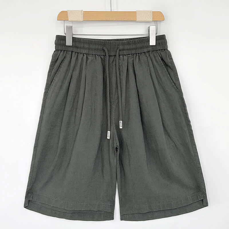 Nimara Ritual Summer Casual Minimalist Drawstring Solid Men's Shorts With Pockets