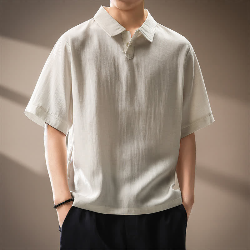 Nimara Ritual Summer Casual Minimalist Button Up Solid Men's Short Sleeve Shirts