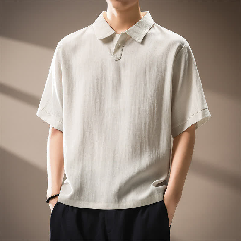 Nimara Ritual Summer Casual Minimalist Button Up Solid Men's Short Sleeve Shirts