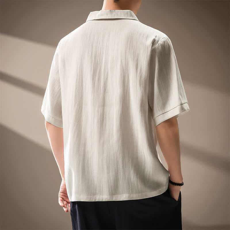 Nimara Ritual Summer Casual Minimalist Button Up Solid Men's Short Sleeve Shirts
