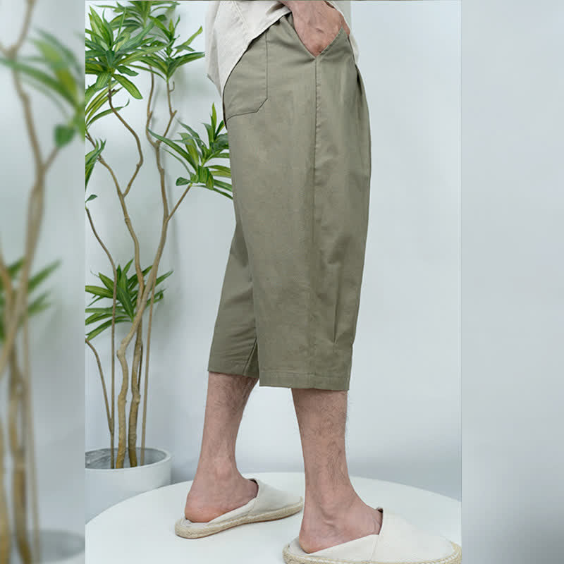 Nimara Ritual Summer Casual Vintage Drawstring Solid Men's Harem Pants With Pockets