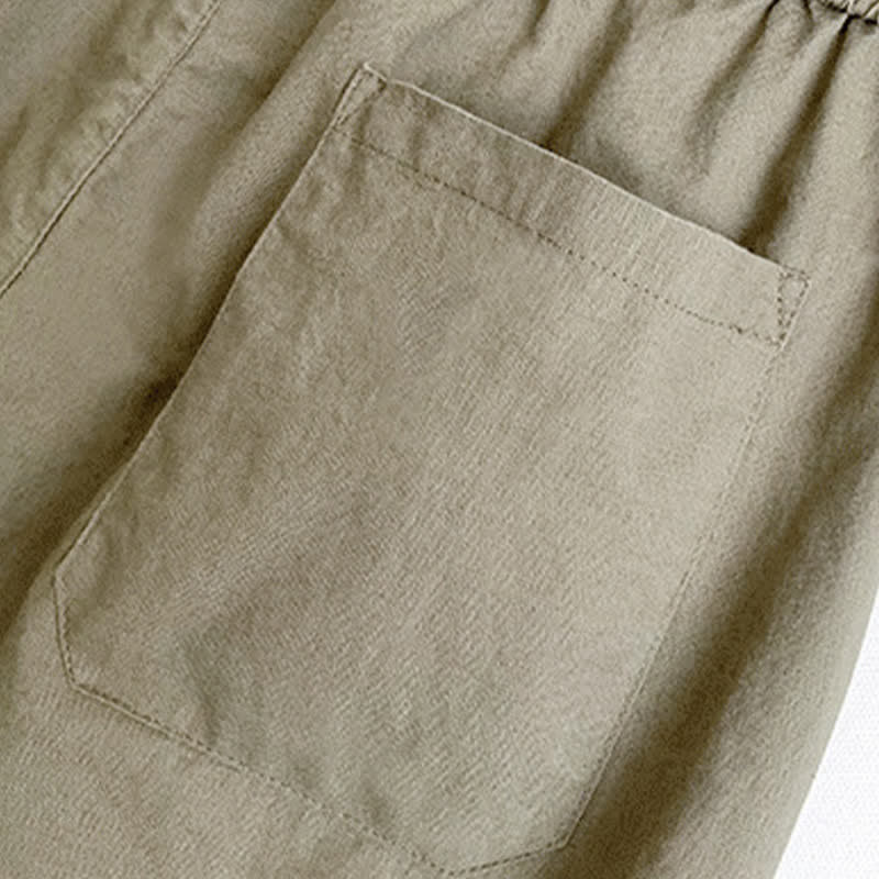 Nimara Ritual Summer Casual Vintage Drawstring Solid Men's Harem Pants With Pockets