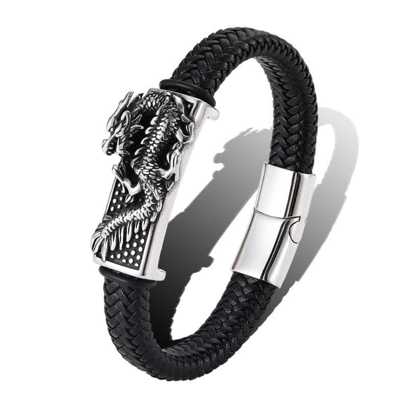 Nimara Ritual Hand-Woven Dragon Strength Braided Stainless Steel Bracelet