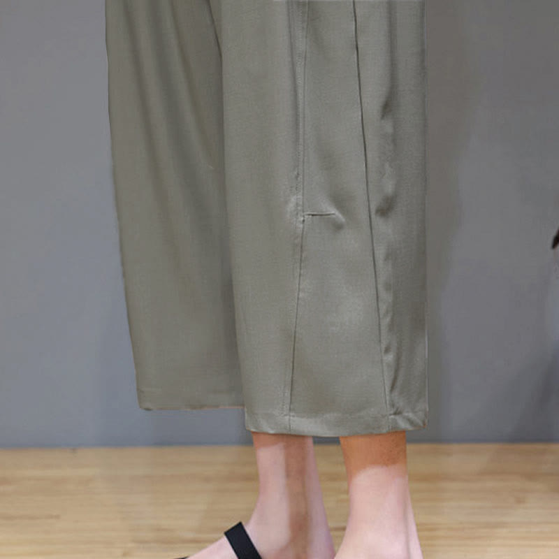 Nimara Ritual Summer Casual Minimalist Drawstring Solid Men's Cropped Pants With Pocket