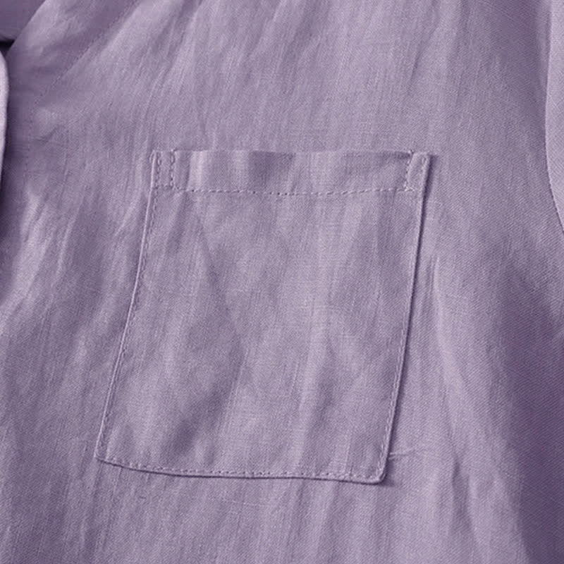 Nimara Ritual Summer Casual Minimalist Button-Up Solid Women's Short Sleeve Shirts With Pocket