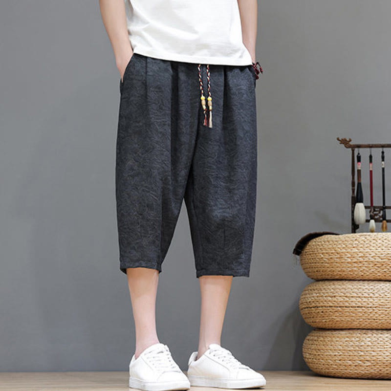 Nimara Ritual Summer Casual Boho Drawstring Abstract Men's Shorts With Pocket