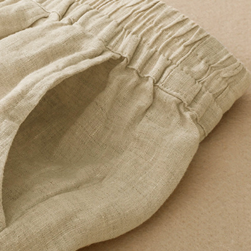 Nimara Ritual Summer Casual Hollow Embroidery Hem Solid Ankle Pants Women's Harem Pants With Pocket
