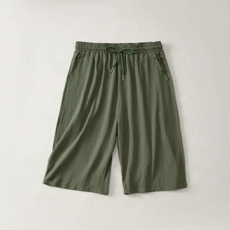 Nimara Ritual Summer Casual Drawstring Solid Bermuda Shorts Women's Straight Leg Pants With Pockets