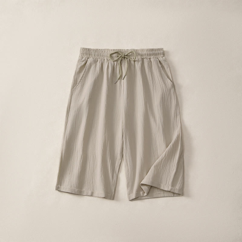 Nimara Ritual Summer Casual Drawstring Solid Bermuda Shorts Women's Straight Leg Pants With Pockets