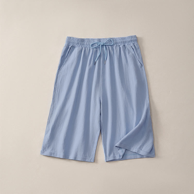 Nimara Ritual Summer Casual Drawstring Solid Bermuda Shorts Women's Straight Leg Pants With Pockets