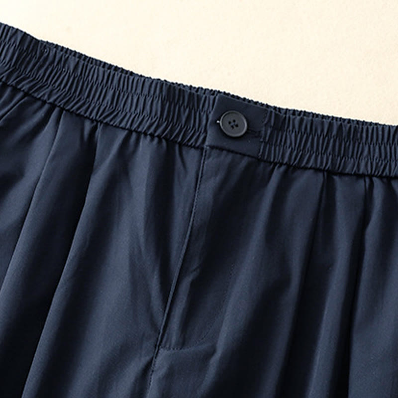 Nimara Ritual Summer Casual Elegant Button-Up Solid Zipper Design Ruffles Hem Cropped Pants Women's Harem Pants With Pocket