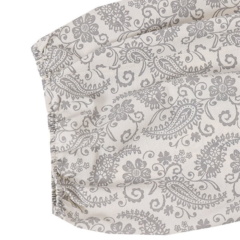 Nimara Ritual Summer Boho Casual Drawstring Paisley Capri Pants Men's Harem Pants With Pocket