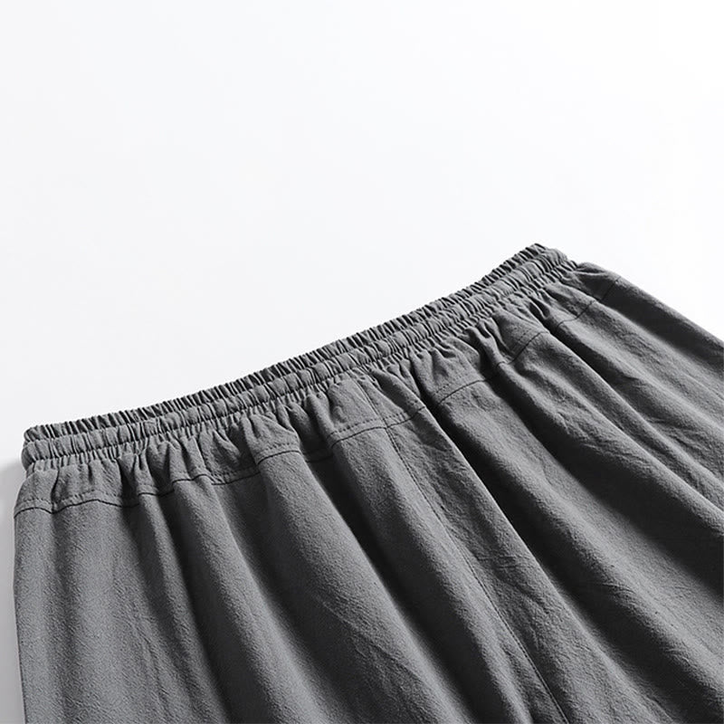 Nimara Ritual Summer Casual Drawstring Elastic Waist Solid Ankle Pants Men's Tapered Pants With Pockets