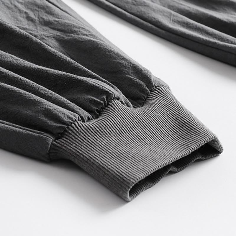 Nimara Ritual Summer Casual Drawstring Elastic Waist Solid Ankle Pants Men's Tapered Pants With Pockets