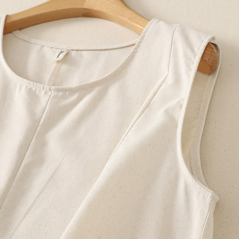 Nimara Ritual Summer Minimalist Basic Solid Crew Neck Tank Top Women's Sleeveless T-Shirts