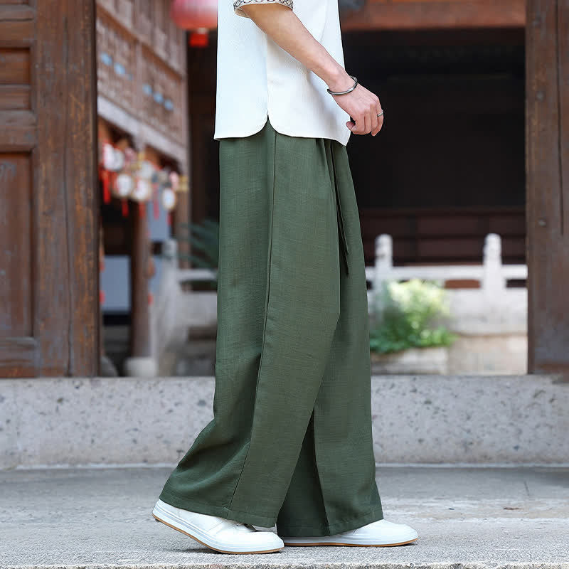 Nimara Ritual Summer Casual Minimalist Drawstring Elastic Waist Solid Ankle Pants Men's Straight Leg Pants With Pocket