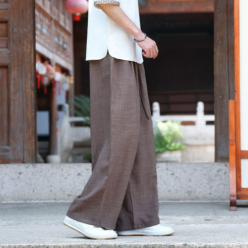 Nimara Ritual Summer Casual Minimalist Drawstring Elastic Waist Solid Ankle Pants Men's Straight Leg Pants With Pocket