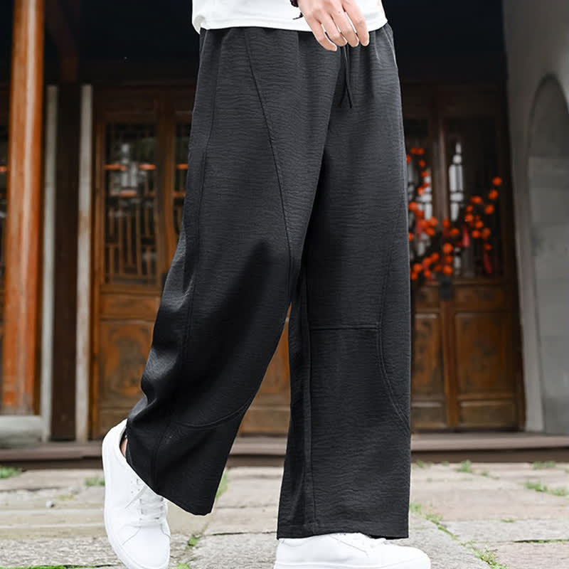 Nimara Ritual Summer Casual Minimalist Drawstring Solid Ankle Pants Men's Straight Leg Pants With Pocket