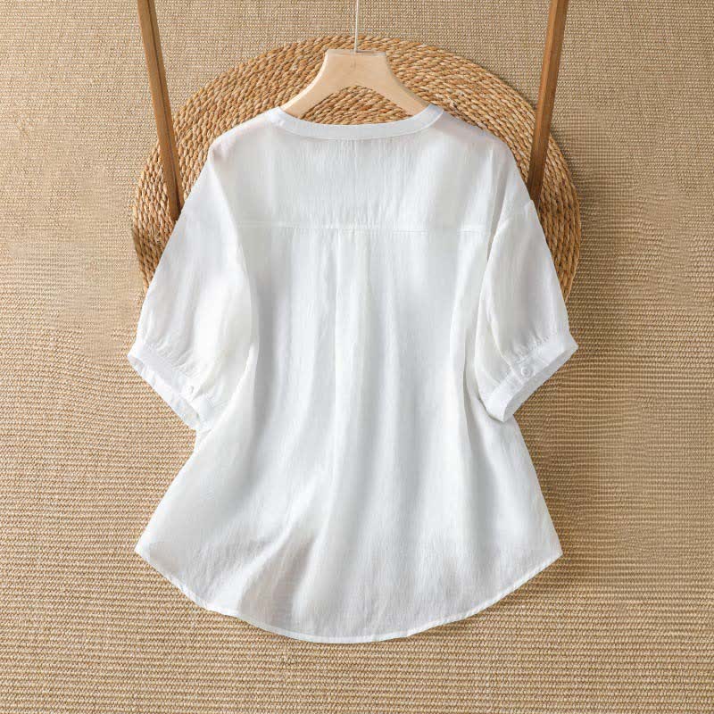 Nimara Ritual Summer Casual Simple Solid V-Neck Lines Women's Short Sleeve T-Shirts
