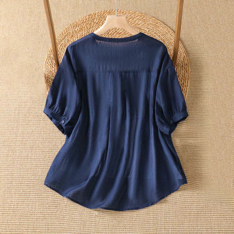 Nimara Ritual Summer Casual Simple Solid V-Neck Lines Women's Short Sleeve T-Shirts