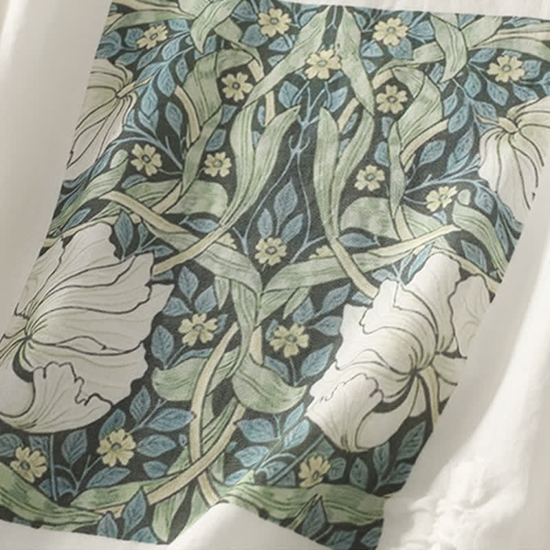 Nimara Ritual Summer Casual Vintage Drawstring Abstract Flowers Print Women's Short Sleeve T-Shirts